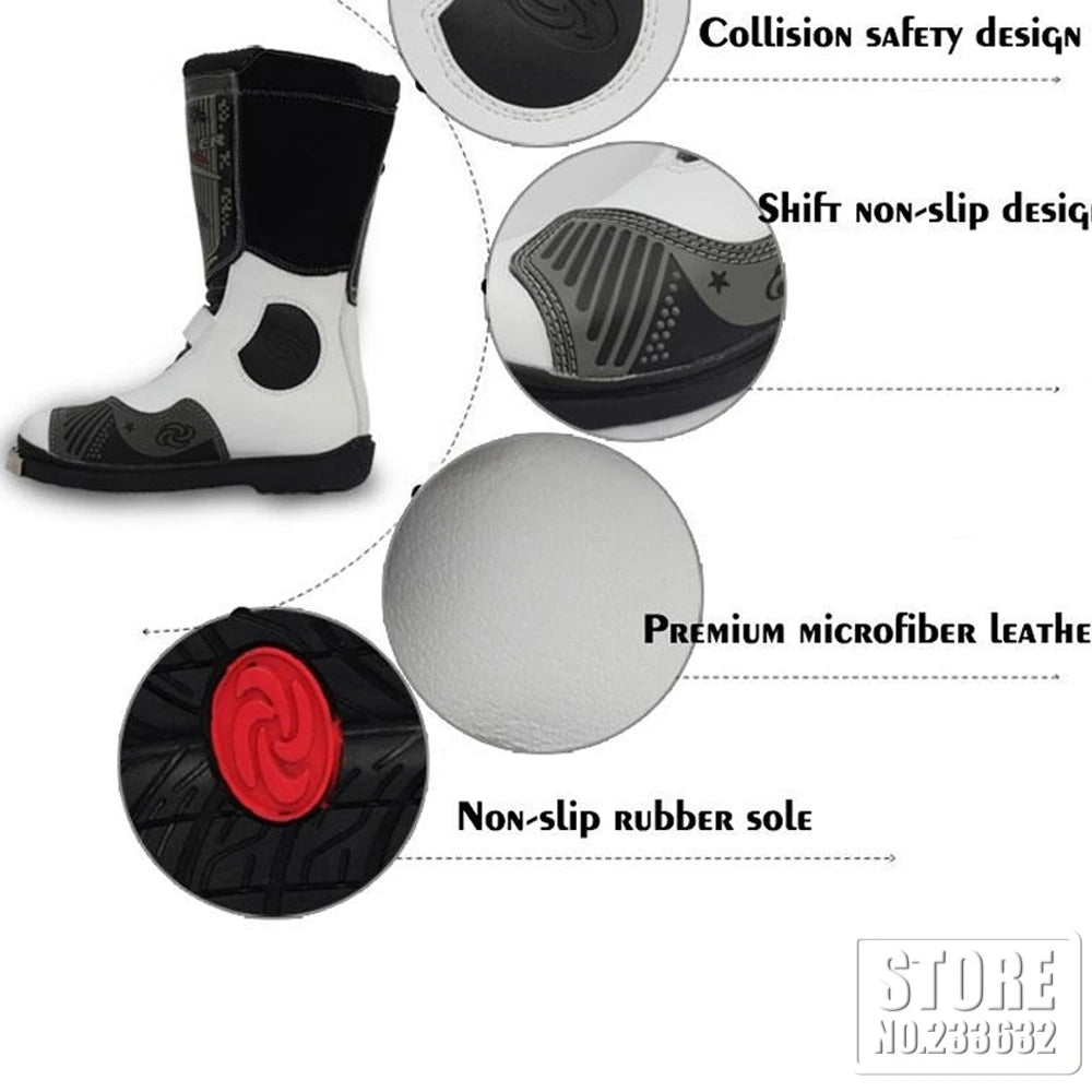 PRO-BIKER Waterproof Motorcycle Boots Men Motocross Boots Racing Riding Boots Off-Road Motorbike Riding Motorcycle Shoes