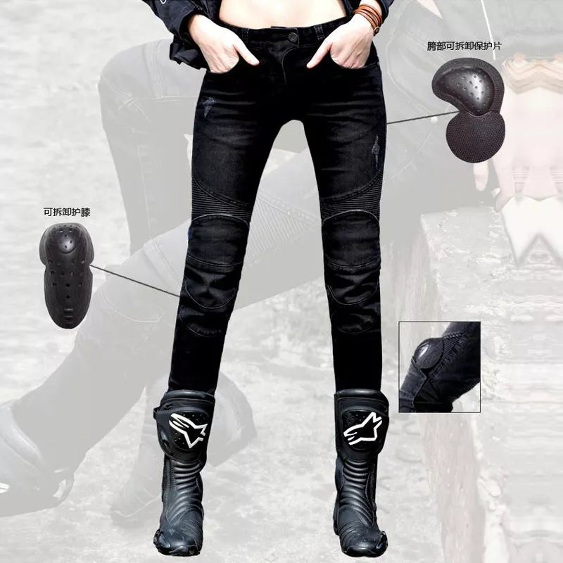 Uglybros Outdoor Riding Motorcycle Jeans Woman safety Protection Motorbike Trousers Motocross Pants Pantalones Moto 3 color