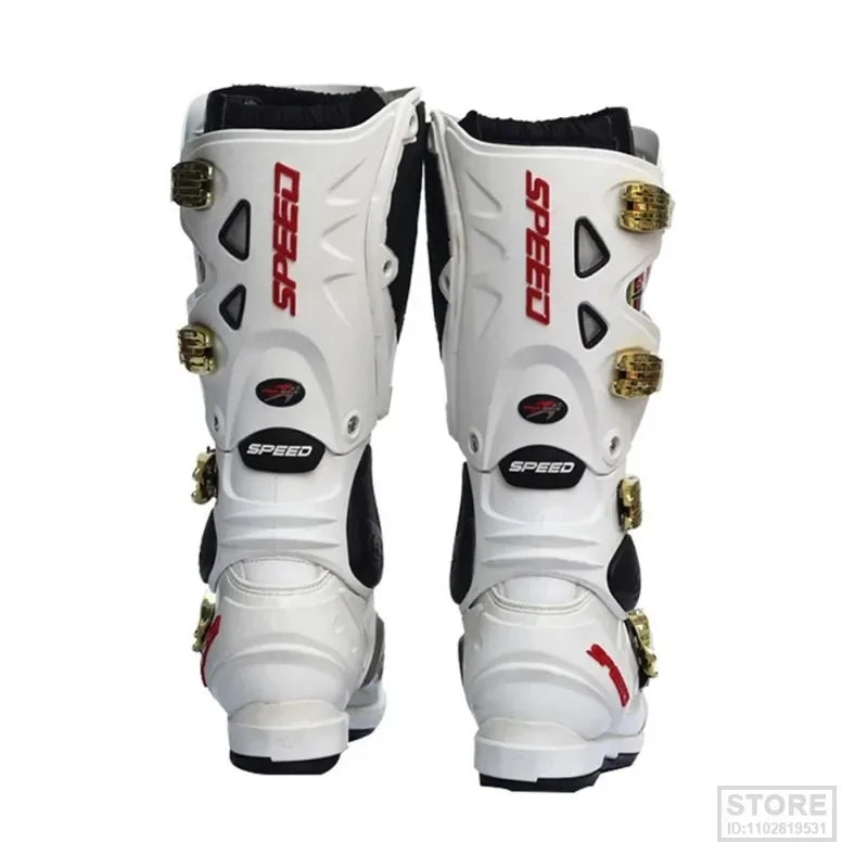 Motorcycle Boots Leather Speed Motorcycle Long Shoes Off-road Motocross Motorbike Boots Motorcycle Shoes Botas Motocross Boots