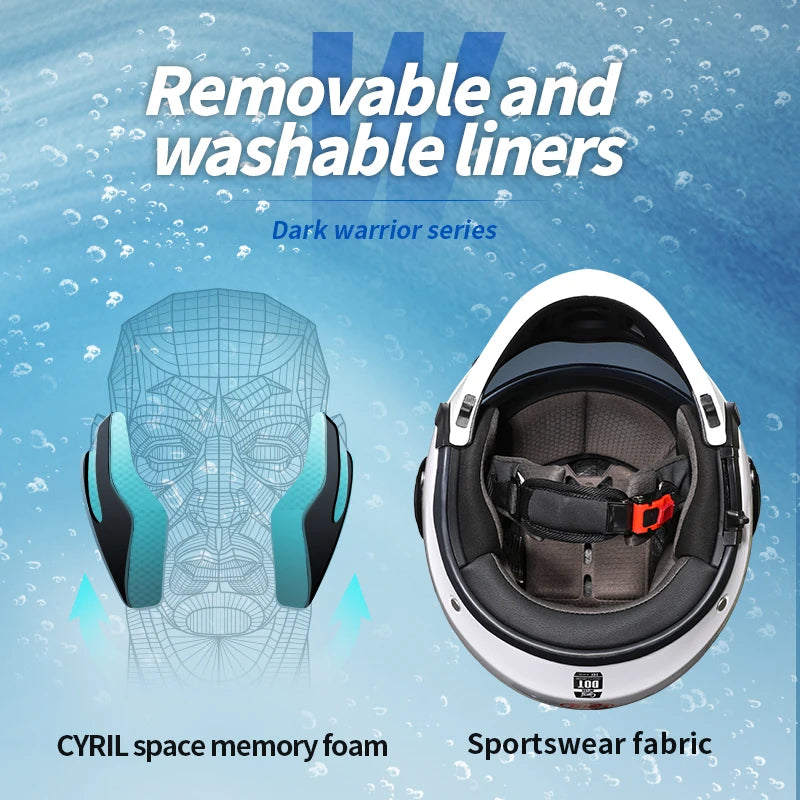 Cyril Full Face Open Face Motorbike Helmet DOT Certificates Men Women Safety Retro Combinable Motorcycle Helmets Capacetes