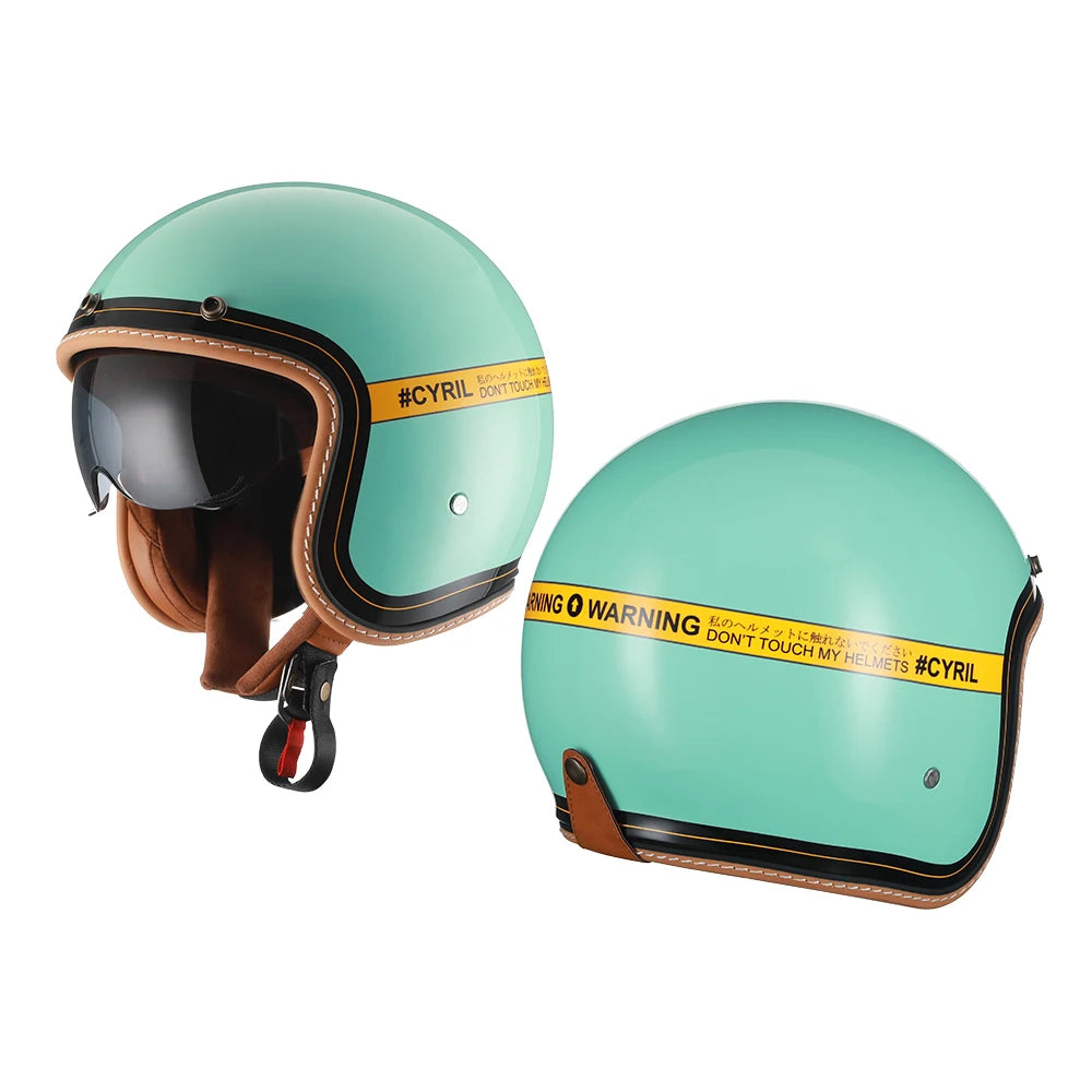 Retro 3/4 Open Face Motorcycle Helmet CYRIL B206 Lightweight Adult Vantage Jet Helmet for Men Women DOT ECE Approved