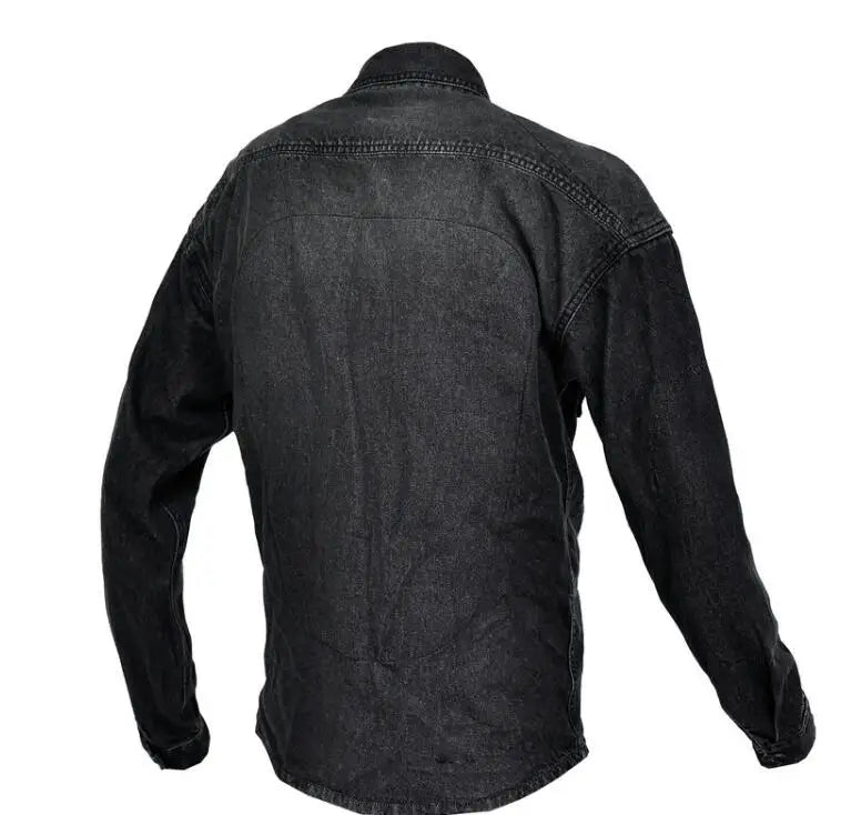 New motorcycle riding denim clothing for men and women casual retro black motorcycle jacket shirt anti-fall protection equipment