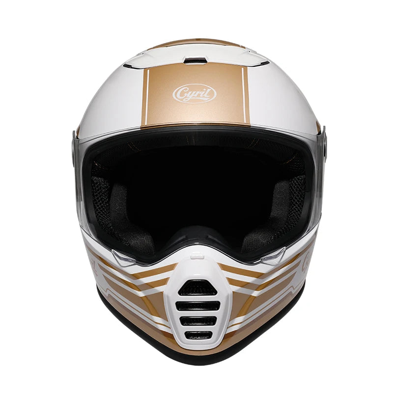 Cyril Retro DOT Certified Motorcycle Helmet Lightweight Breathable Dural Bright Visor Capacetes Casco Full Face Helmets