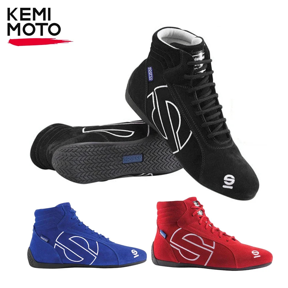 Motorcycle Boots Men Karting Car Shoes Motocross Unisex Racing Sport Club Exercise Sneaker Professional Fluff ATV UTV Cowhide