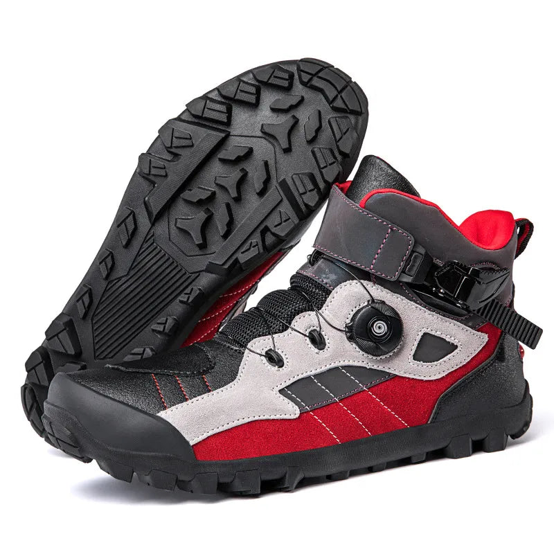 Casual Motorcycle Boots Men Women Knight Outdoor Riding Anti-slip Four Seasons Sneakers Shoes Bicycle Mountain Racing Road Speed