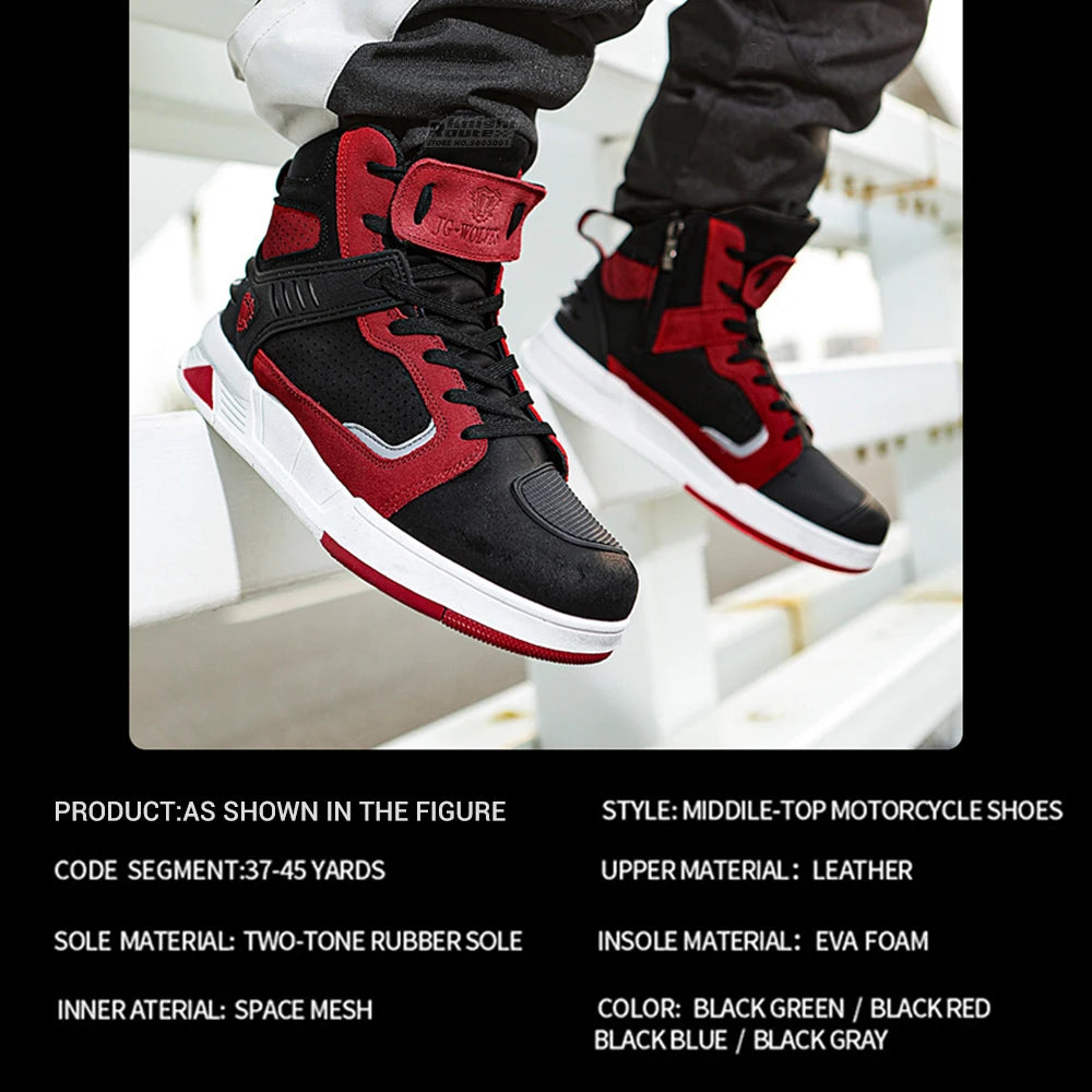 2023 New Women Men's Biker Boot Motorcycle Boots Racing Mens Boots Motorbike Riding Shoes Breathable Anti-skid Boots Bicycle