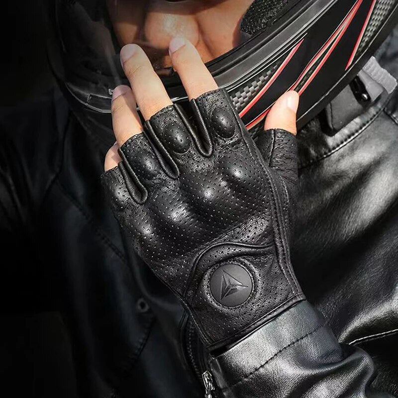 Motorcycle Real Leather Gloves Waterproof Windproof Winter Warm Summer Breathable Touch Operate Guantes Moto Fist Palm Protect