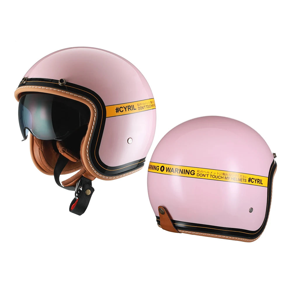 Retro 3/4 Open Face Motorcycle Helmet CYRIL B206 Lightweight Adult Vantage Jet Helmet for Men Women DOT ECE Approved