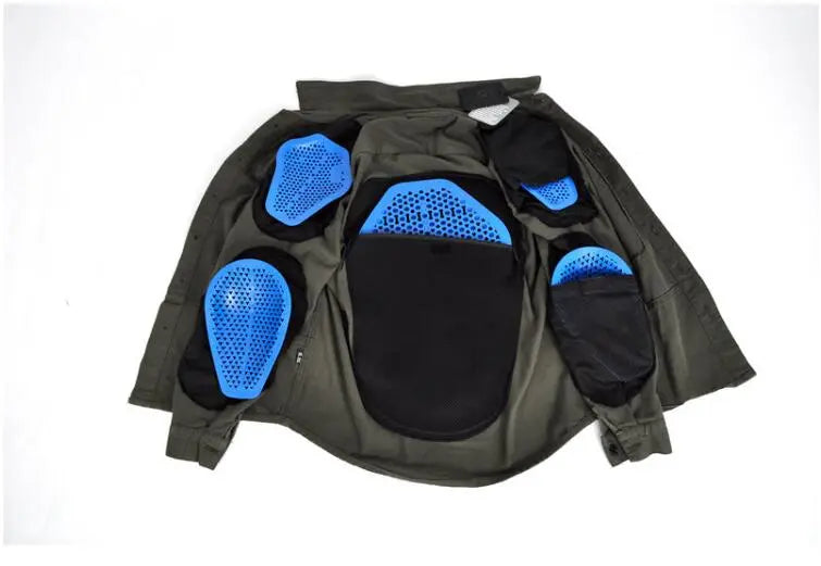 New motorcycle riding denim clothing for men and women casual retro black motorcycle jacket shirt anti-fall protection equipment