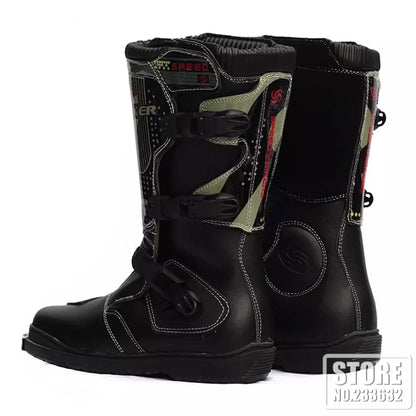 PRO-BIKER Waterproof Motorcycle Boots Men Motocross Boots Racing Riding Boots Off-Road Motorbike Riding Motorcycle Shoes