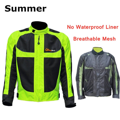 Motorcycle Jacket Men Woman Summer Winter Motorbike Riding Coat Reflective Breathable Waterproof Warm Protective Suit JK-21