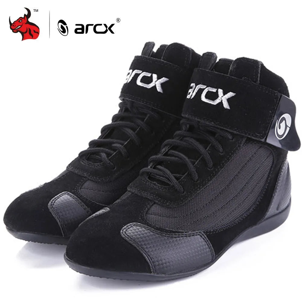 ARCX Motorcycle Boots Men Moto Riding Boots Summer Breathable Motorcycle Shoes Motorbike Chopper Cruiser Touring Ankle Shoes