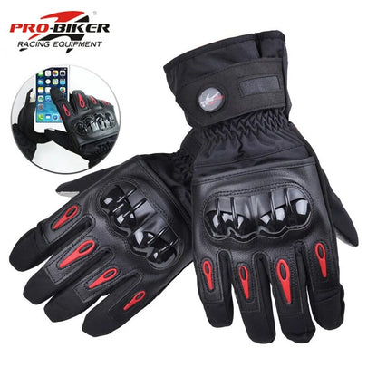 Free Ship Motorcycle Gloves Racing Waterproof Windproof Winter Warm Leather Cycling Bicycle Cold Guantes Luvas Motor Glove