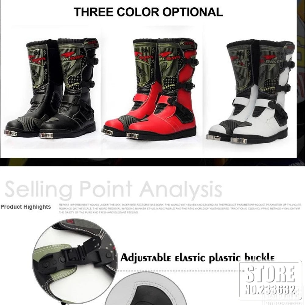 PRO-BIKER Waterproof Motorcycle Boots Men Motocross Boots Racing Riding Boots Off-Road Motorbike Riding Motorcycle Shoes