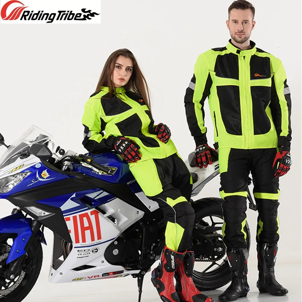 Motorcycle Jacket Men Woman Summer Winter Motorbike Riding Coat Reflective Breathable Waterproof Warm Protective Suit JK-21