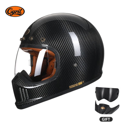 Full Face Motorcycle Helmet Lightweight Carbon fiber Helmet Racing for Men Women DOT Ece-R22/05 Approved CYRIL FF380