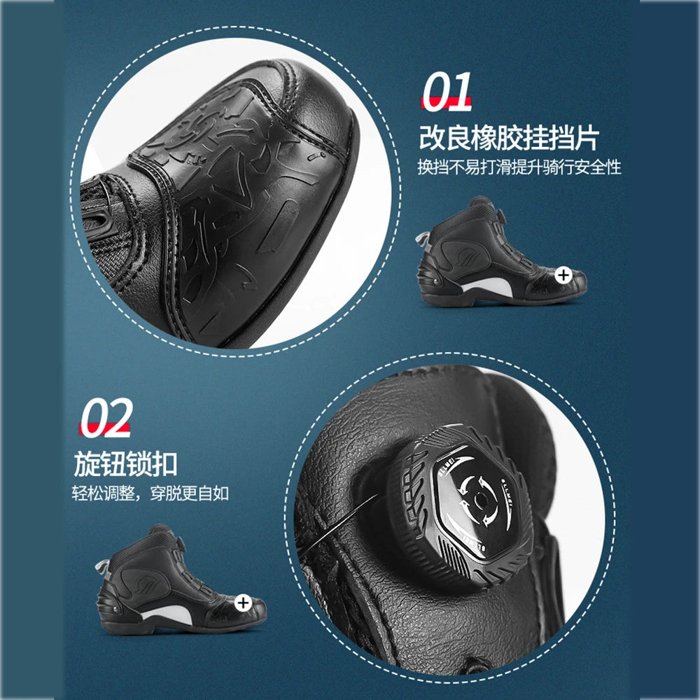 Motorbike Riding Boots High Top Outdoor Motorcycle Riding Sneakers Wear-resistant Anti-skid High Quality Sneakers Porosity