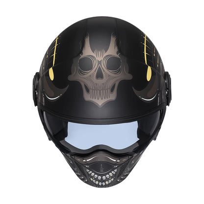 Cyril Full Face Open Face Motorbike Helmet DOT Certificates Men Women Safety Retro Combinable Motorcycle Helmets Capacetes