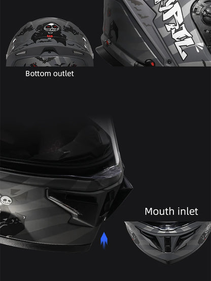 Cyril Full Face Helmet Motorcycle DOT Certified Safety Comfortable Breathable Sun Visor Racing Sports Helmets