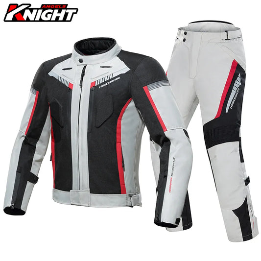 Motorcycle Jacket Pants Suit Waterproof Reflective Racing Jacket Men Biker Removable Lining Motorcycle Clothing Four Seasons