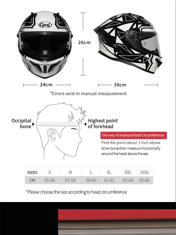 Cyril Full Face Helmet Motorcycle DOT Certified Safety Comfortable Breathable Sun Visor Racing Sports Helmets