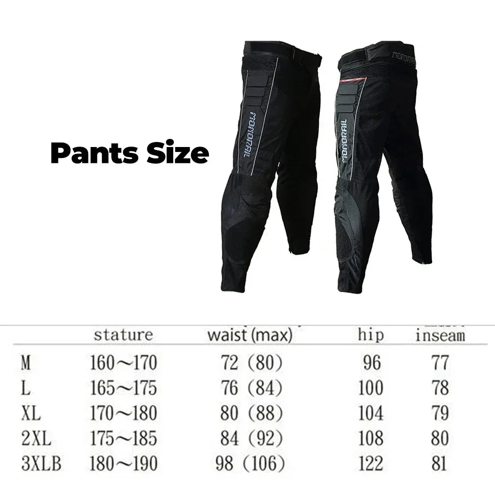 Motorcycle Pants Men Motorbike Riding Trousers Motorcyclist Summer Mesh Breathable Racing Protective Knee Sliders Built-in Armor