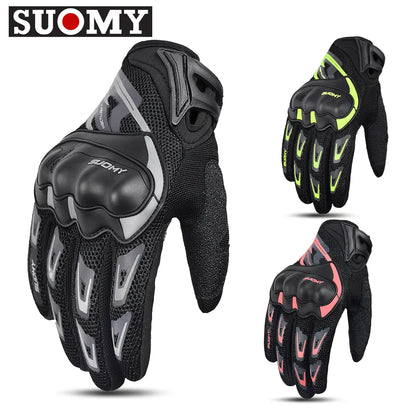 Suomy Shockproof  Summer Breathable Mesh Motorcycle Racing Gloves Touch Screen Off Road Motorbike Riding Gloves Guantes Moto XXL