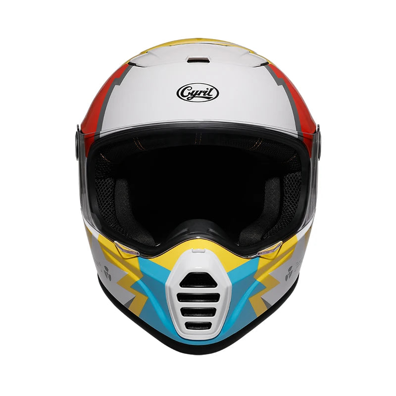 Cyril Retro DOT Certified Motorcycle Helmet Lightweight Breathable Dural Bright Visor Capacetes Casco Full Face Helmets