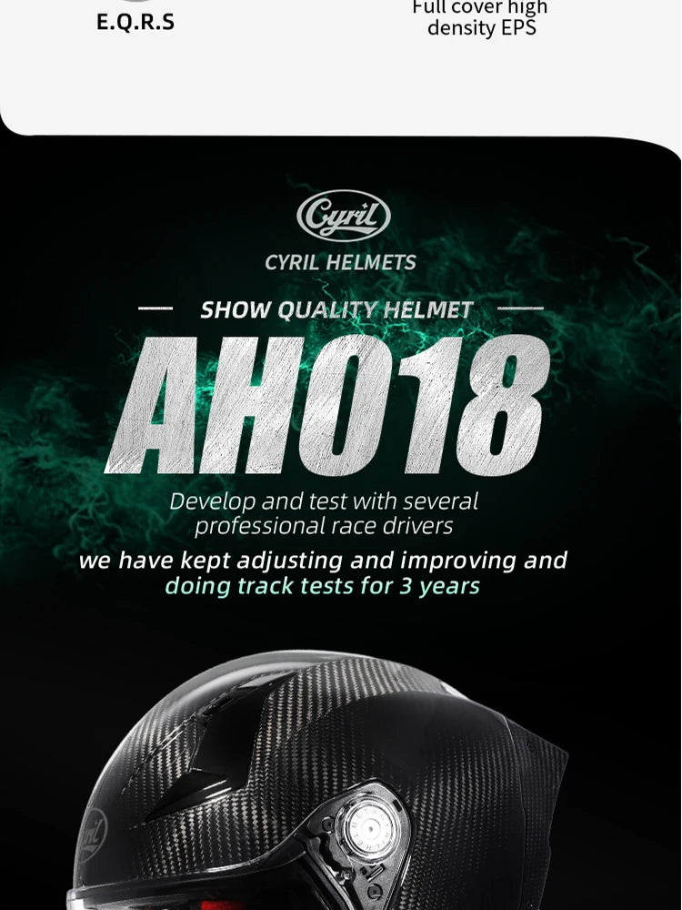 Cyril Carbon Fiber Motorcycle Helmet Four Seasons DOT Certified Safety Removeable Unisex Cool Full Face Motobike Casco Helmets