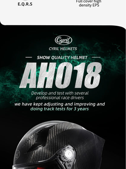 Cyril Carbon Fiber Motorcycle Helmet Four Seasons DOT Certified Safety Removeable Unisex Cool Full Face Motobike Casco Helmets