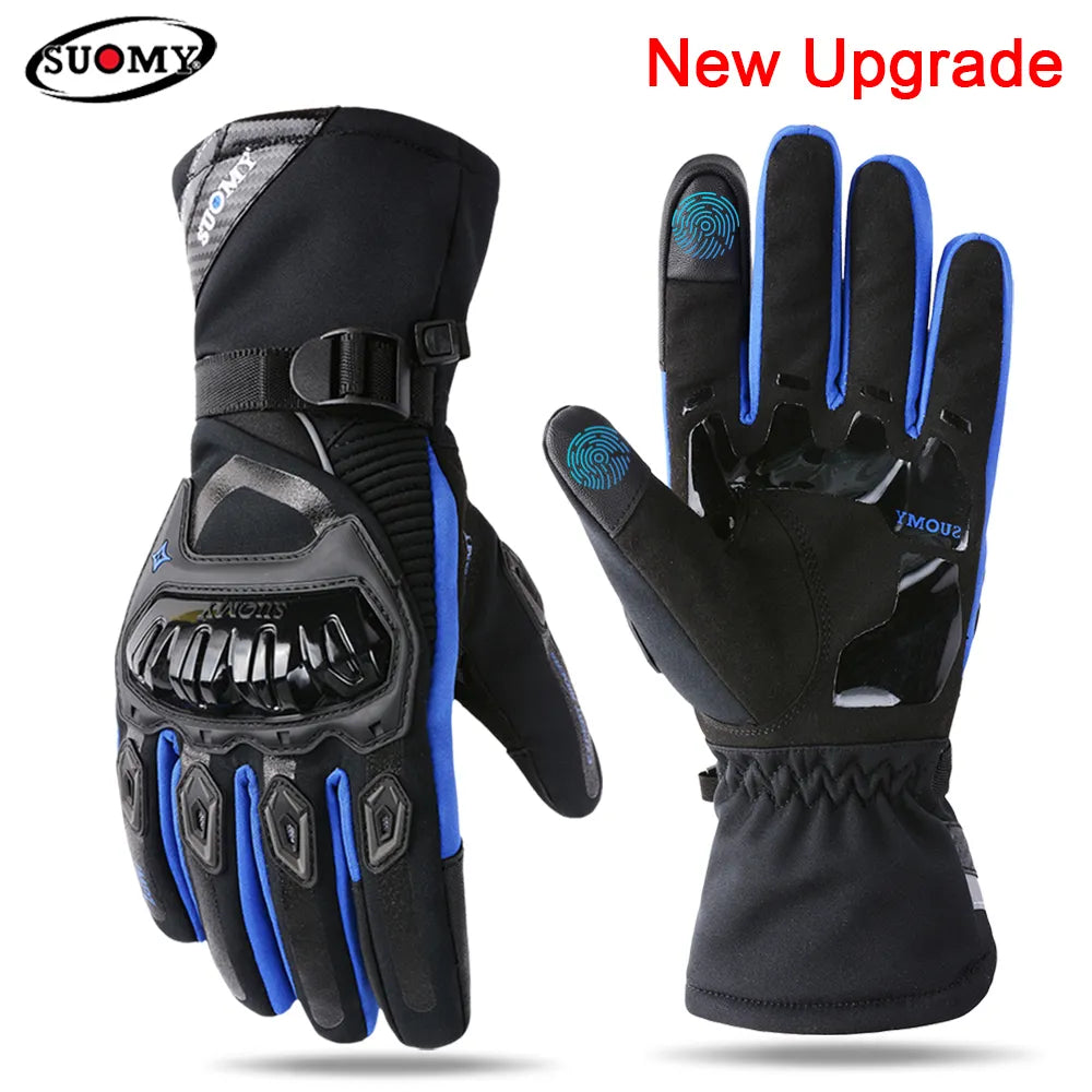 SUOMY Waterproof Motorcycle Gloves Winter Warm Moto Protective Gloves Touch Screen Gant Moto Guantes Motorbike Riding Gloves New