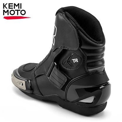 Motorcycle Boots Men Ankle Riding Touring Breathable Leather Safety Motorbike Motocross Racing Black Shoes Original Equipment