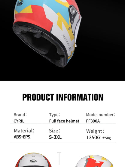 Cyril Retro DOT Certified Motorcycle Helmet Lightweight Breathable Dural Bright Visor Capacetes Casco Full Face Helmets