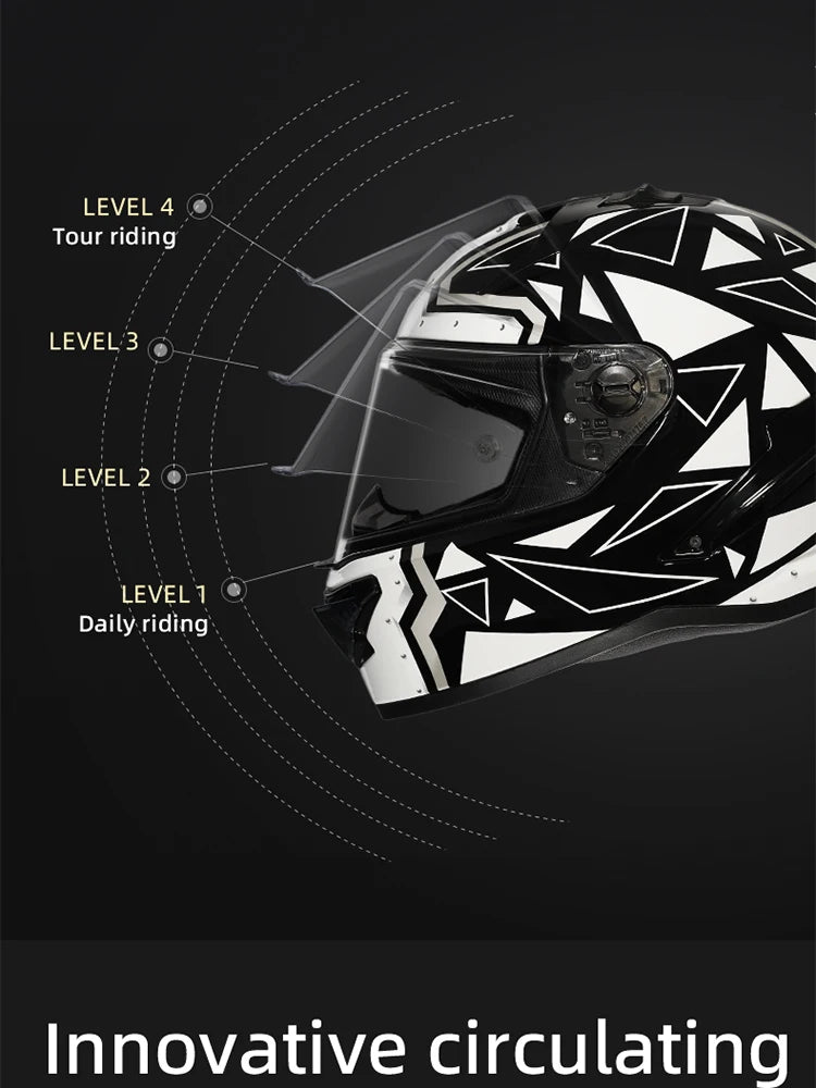 Cyril Full Face Helmet Motorcycle DOT Certified Safety Comfortable Breathable Sun Visor Racing Sports Helmets