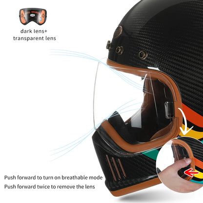 Full Face Motorcycle Helmet Lightweight Carbon fiber Helmet Racing for Men Women DOT Ece-R22/05 Approved CYRIL FF380