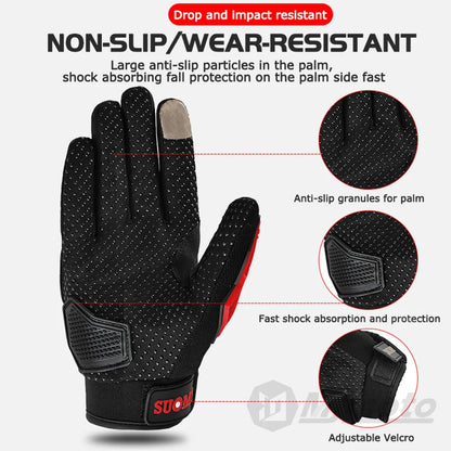 Brand New Suomy Summer Mesh Motorcycle Gloves Men Women Breathable Motocross  Motorbike Moto Racing Gloves Touch Screen Guantes