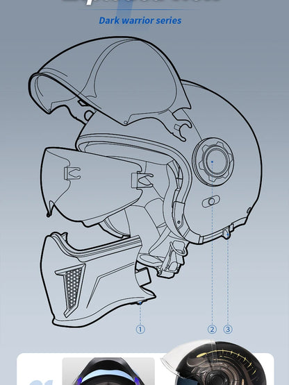 Cyril Full Face Open Face Motorbike Helmet DOT Certificates Men Women Safety Retro Combinable Motorcycle Helmets Capacetes