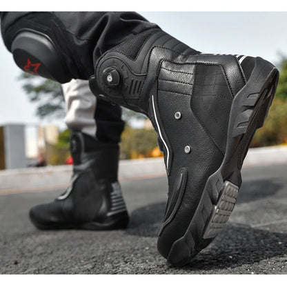 New High Top Motorcycle Shoes Outdoor Riding Bicycle Men's Knight Four Seasons Sneakers Large Boots Mountain Racing Road Speed