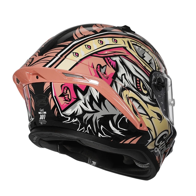 Cyril Full Face Helmet Motorcycle DOT Certified Safety Comfortable Breathable Sun Visor Racing Sports Helmets