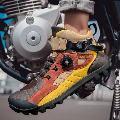 Casual Motorcycle Boots Men Women Knight Outdoor Riding Anti-slip Four Seasons Sneakers Shoes Bicycle Mountain Racing Road Speed