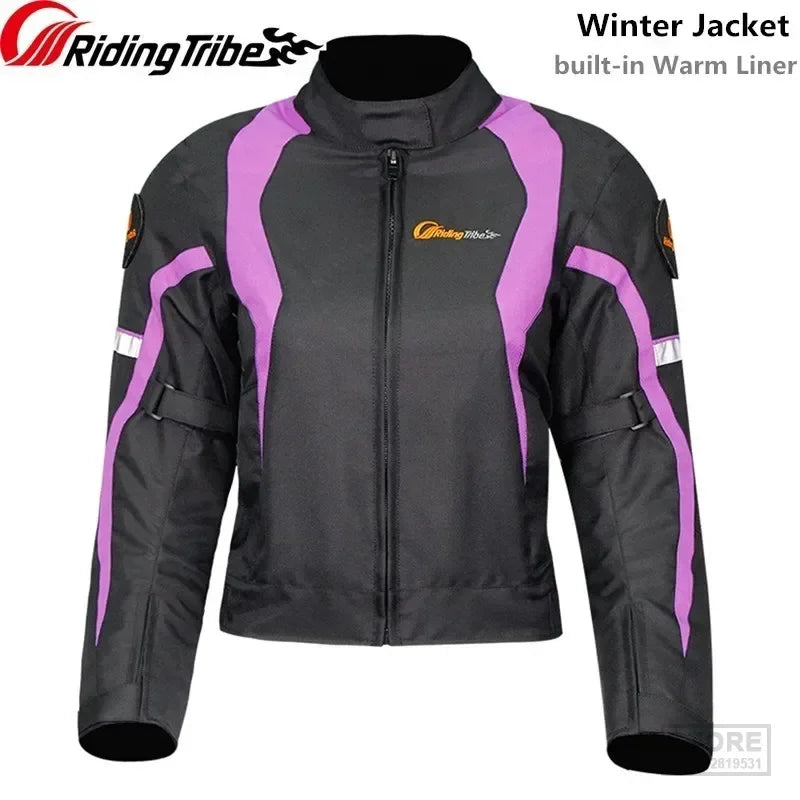 Women Motorcycle Jacket Riding Protective Armor Coat Summer Winter Waterproof Warm Lady Girl Clothing Anti-collision Wear JK-64