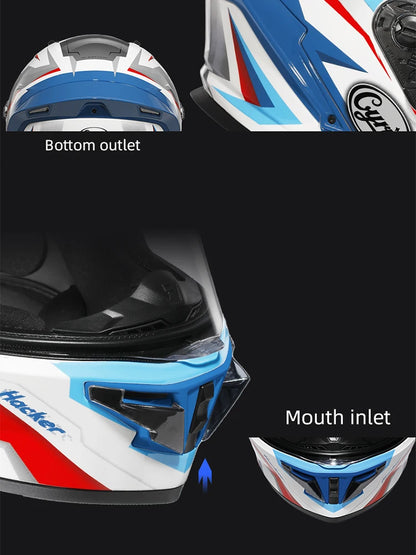 Cyril Full Face Helmet Motorcycle DOT Certified Safety Comfortable Breathable Sun Visor Racing Sports Helmets