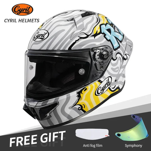 Cyril Full Face Helmet Motorcycle DOT Certified Safety Comfortable Breathable Sun Visor Racing Sports Helmets