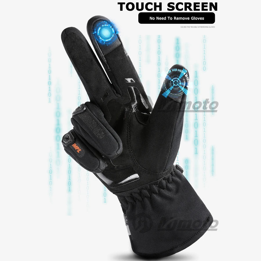 SUOMY Winter Motorcycle Racing Gloves Warm Windproof Motorbike Motorcyclist Gloves Reflective Touch Screen Function Moto Glove