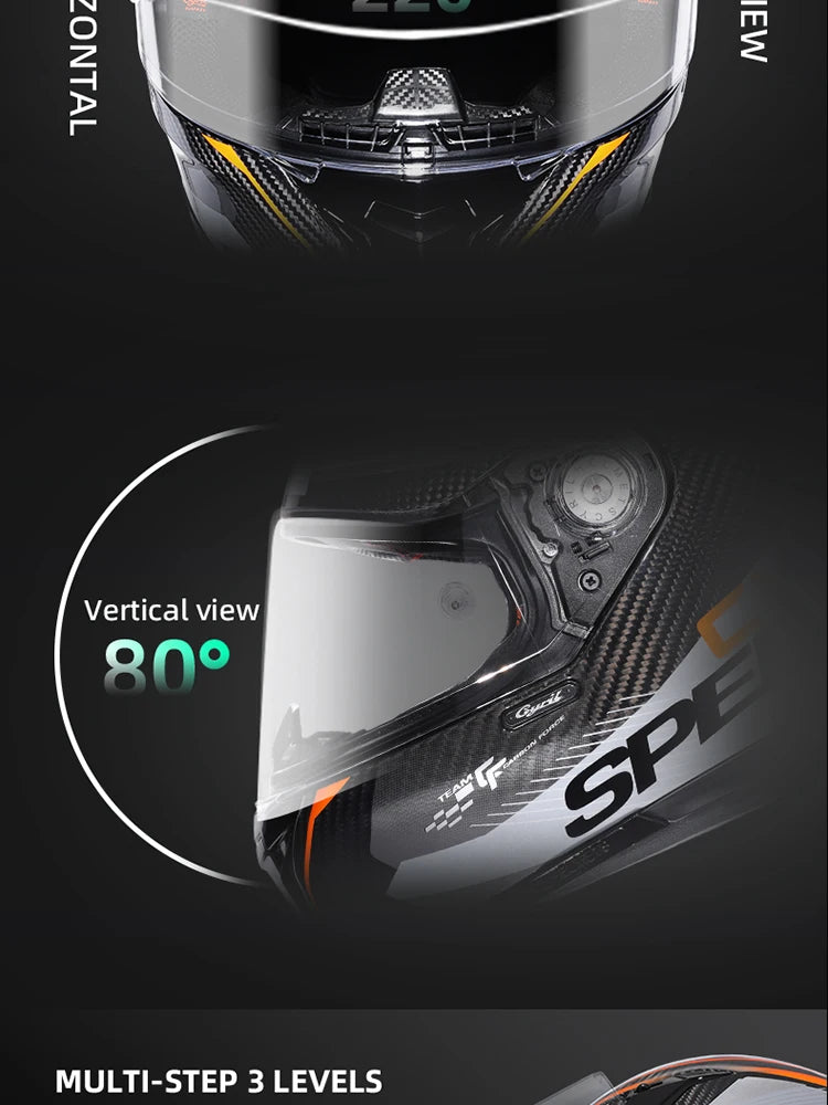 Cyril Carbon Fiber Motorcycle Helmet Four Seasons DOT Certified Safety Removeable Unisex Cool Full Face Motobike Casco Helmets