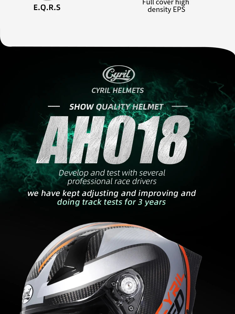 Cyril Carbon Fiber Motorcycle Helmet Four Seasons DOT Certified Safety Removeable Unisex Cool Full Face Motobike Casco Helmets