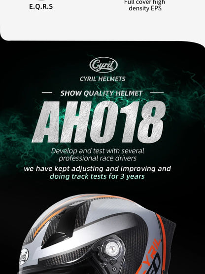 Cyril Carbon Fiber Motorcycle Helmet Four Seasons DOT Certified Safety Removeable Unisex Cool Full Face Motobike Casco Helmets