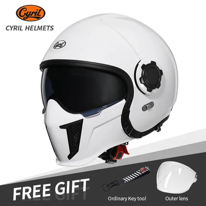 Cyril Full Face Open Face Motorbike Helmet DOT Certificates Men Women Safety Retro Combinable Motorcycle Helmets Capacetes