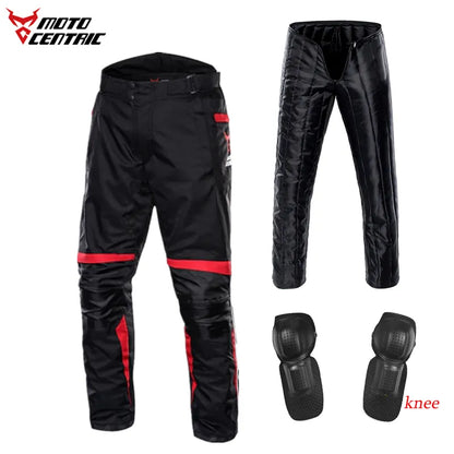 MOTOCENTRIC Motorcycle Pants Winter Warm Motorbike Trousers Knee Protective Pads Cycling Biker Waterproof Moto Pants Windproof