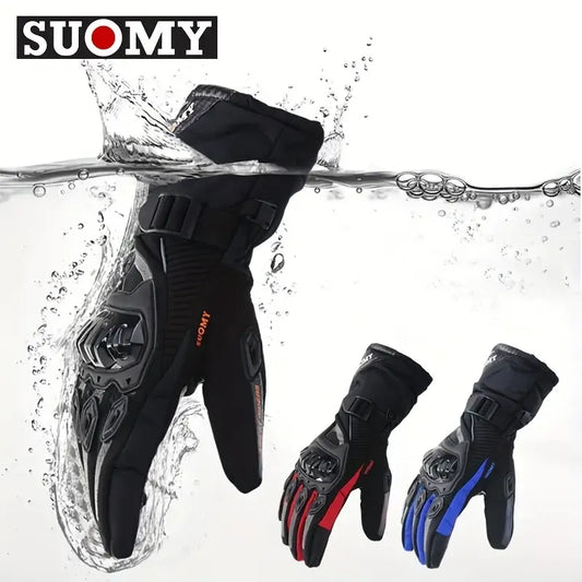 SUOMY Waterproof Motorcycle Gloves Winter Warm Moto Protective Gloves Touch Screen Gant Moto Guantes Motorbike Riding Gloves New